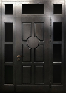 Входная остекленная группа с терморазрывом и шпонированными плитами МДФ