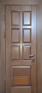 Шпонированная металлическая дверь МДФ со встроенной решеткой вентиляции