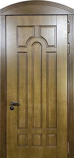 Металлическая термодверь с арочной вставкой (отделка МДФ шпон) Металлическая термодверь с арочной вставкой (отделка МДФ шпон)