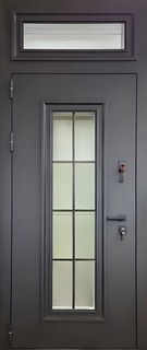 Стальная порошковая дверь «термо» с остекленной фрамугой